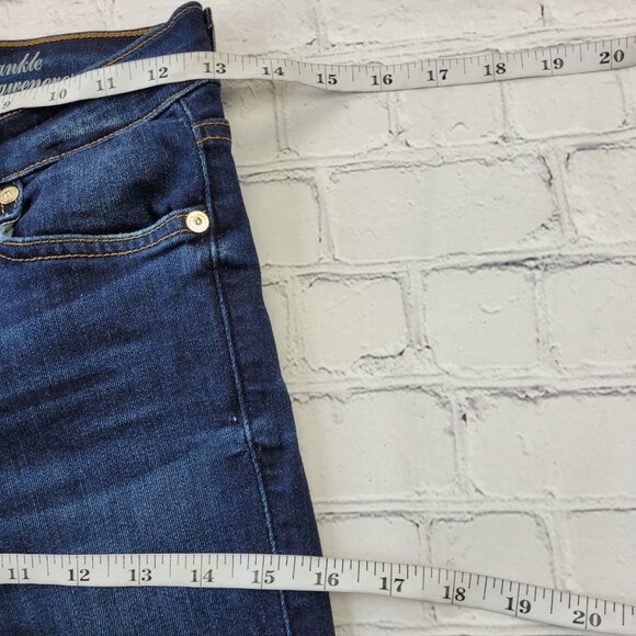 7 for all mankind woman’s dark blue distressed ankle ginevere jeans size 26 - Picture 7 of 12